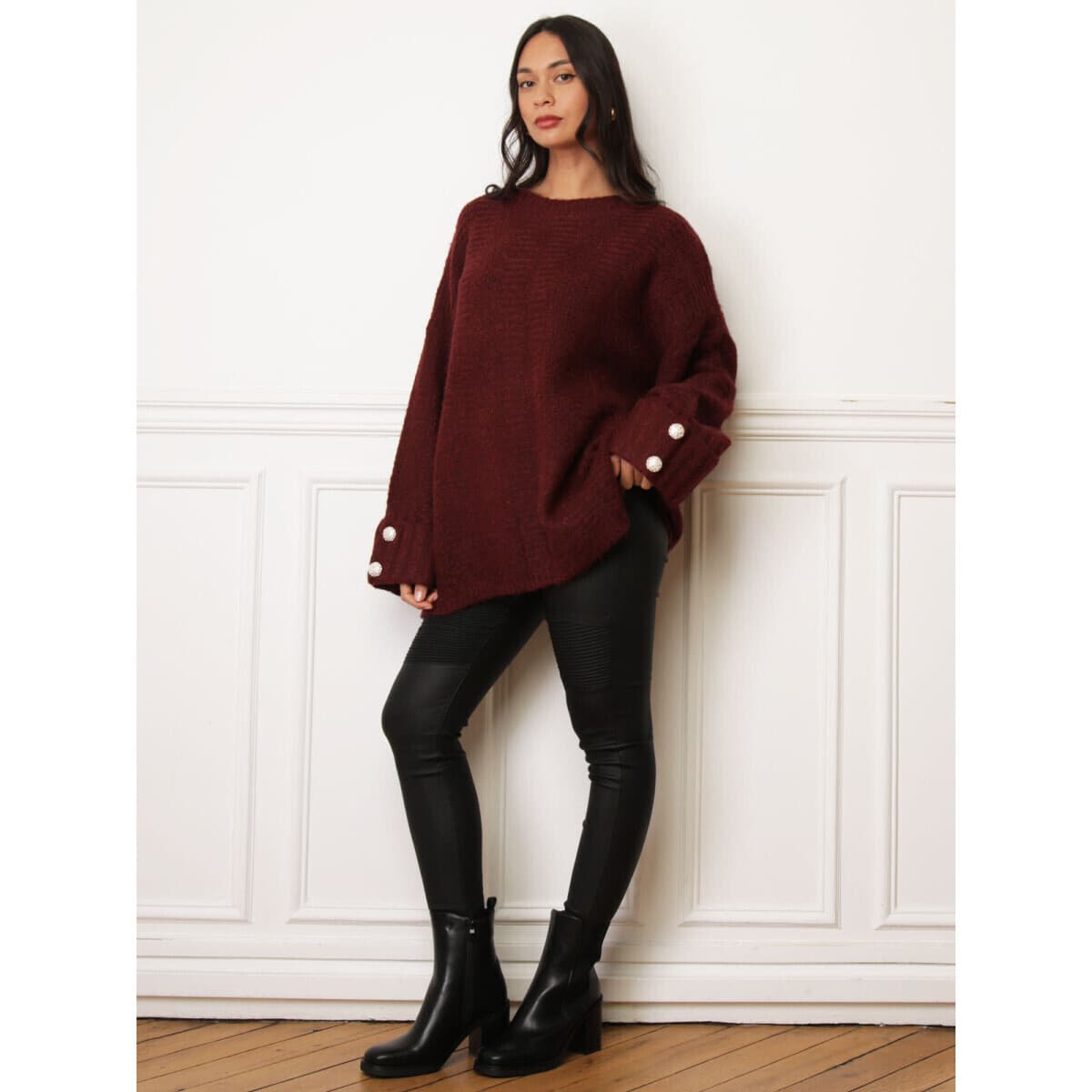 Women's Sweaters La Modeuse Bordeaux
