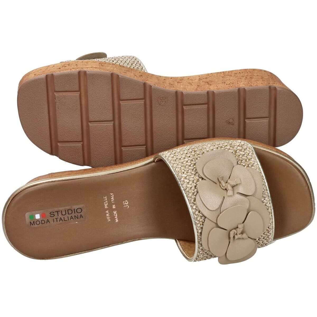 Women's Mules Studio Moda Beige