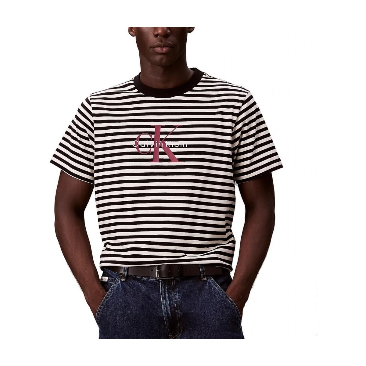 T-shirt με κοντά μανίκια Calvin Klein Jeans Camisetas Hombre Modèle Ss 20s Stripe Jersey Mon