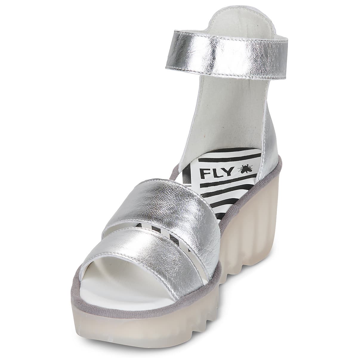 Women's Platforms Fly London Silver