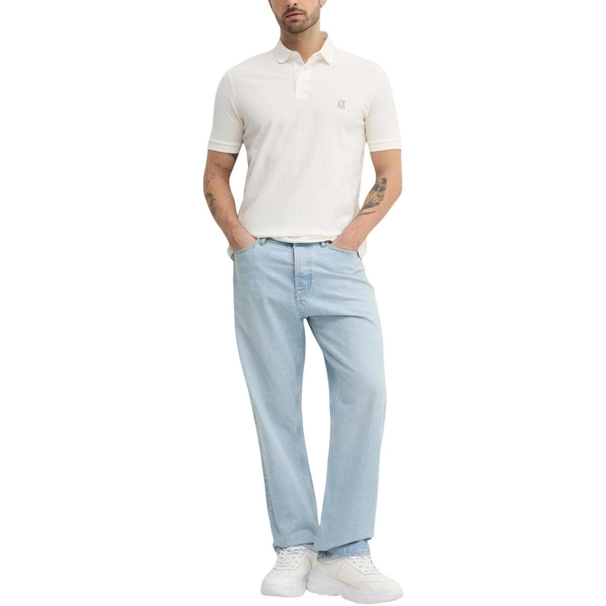 Men's Polo Shirts EAX White