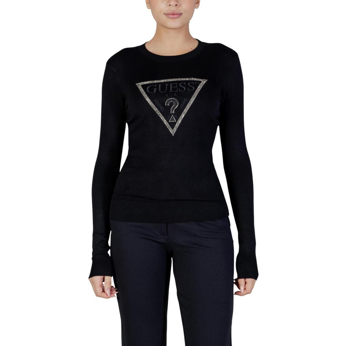 Μπλουζάκια με μακριά μανίκια Guess LS CN SASHA TRIANGLE LOGO SWTR W6RR49 Z2NQ2