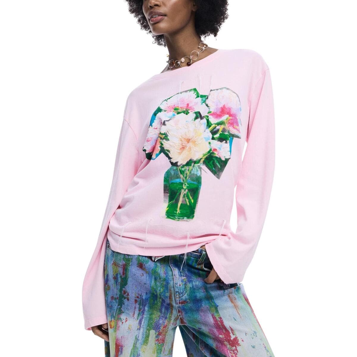 Women's T-Shirts Desigual Pink