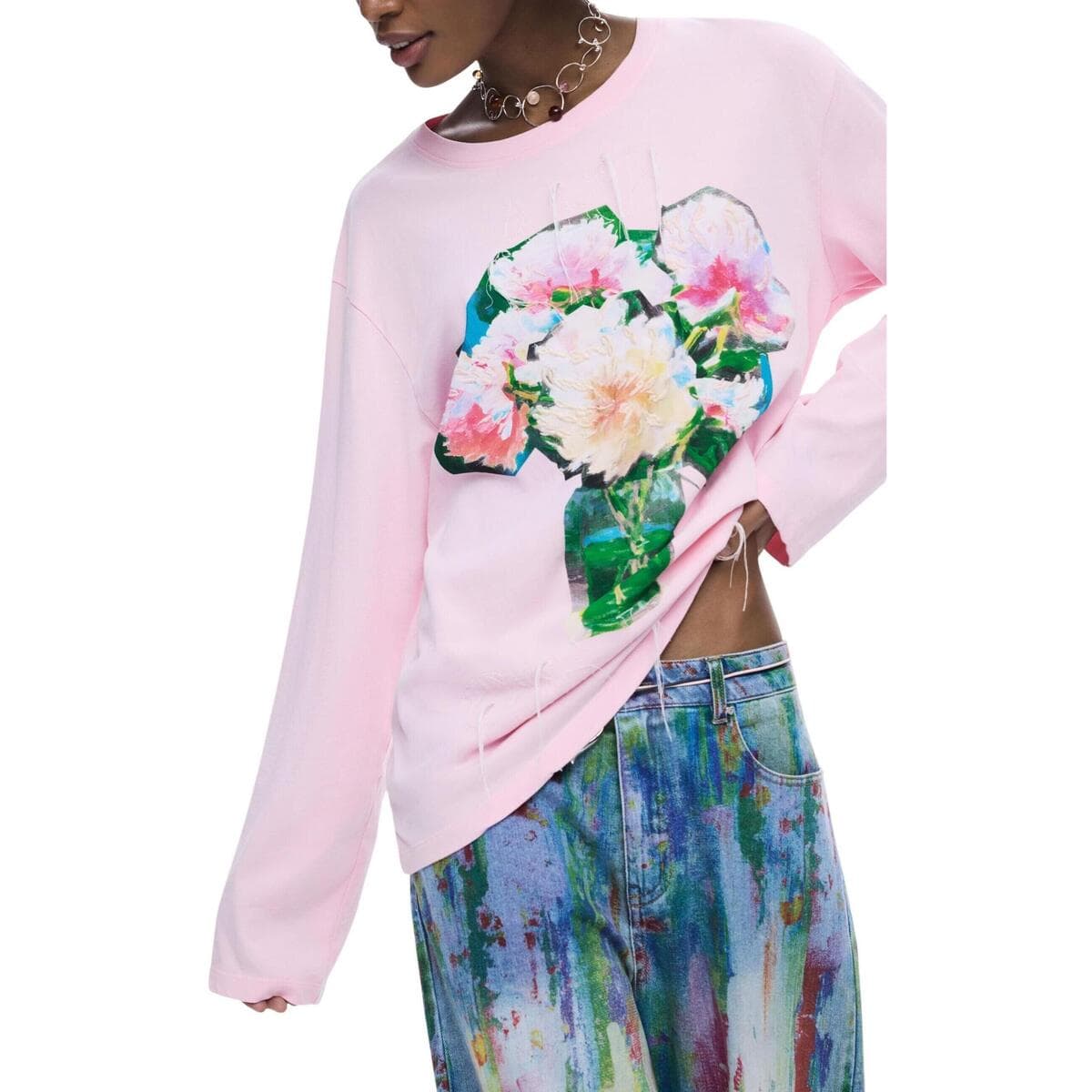 Women's T-Shirts Desigual Pink