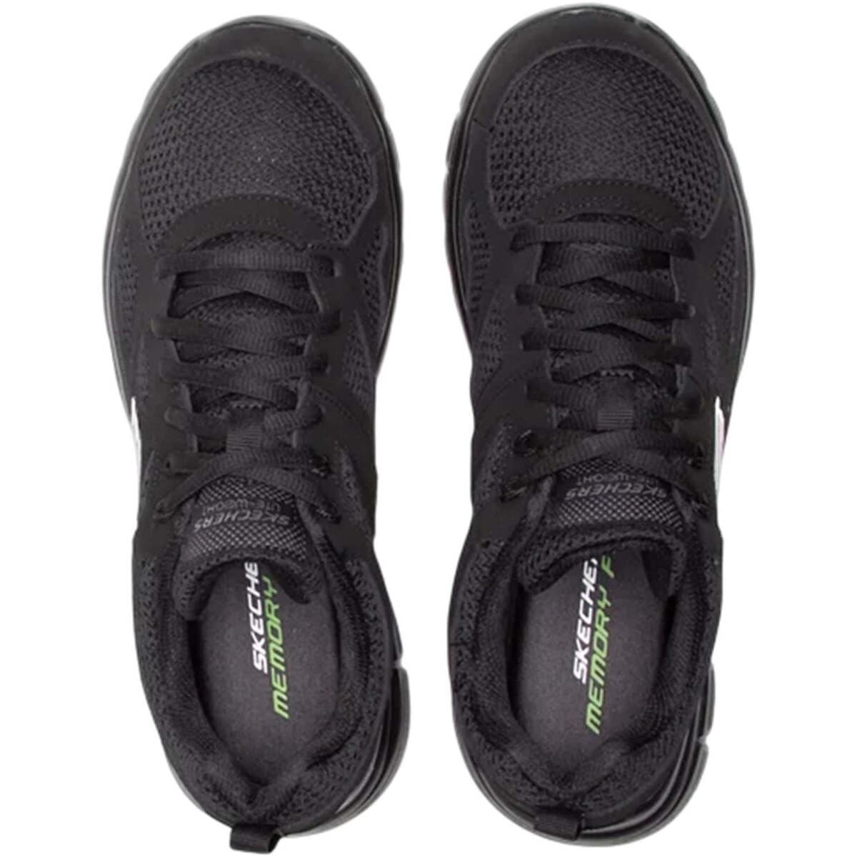 Skechers Lite-Weight QTR Overlay 52635-BBK Ανδρικά Αθλητικά Παπούτσια Running Μαύρα