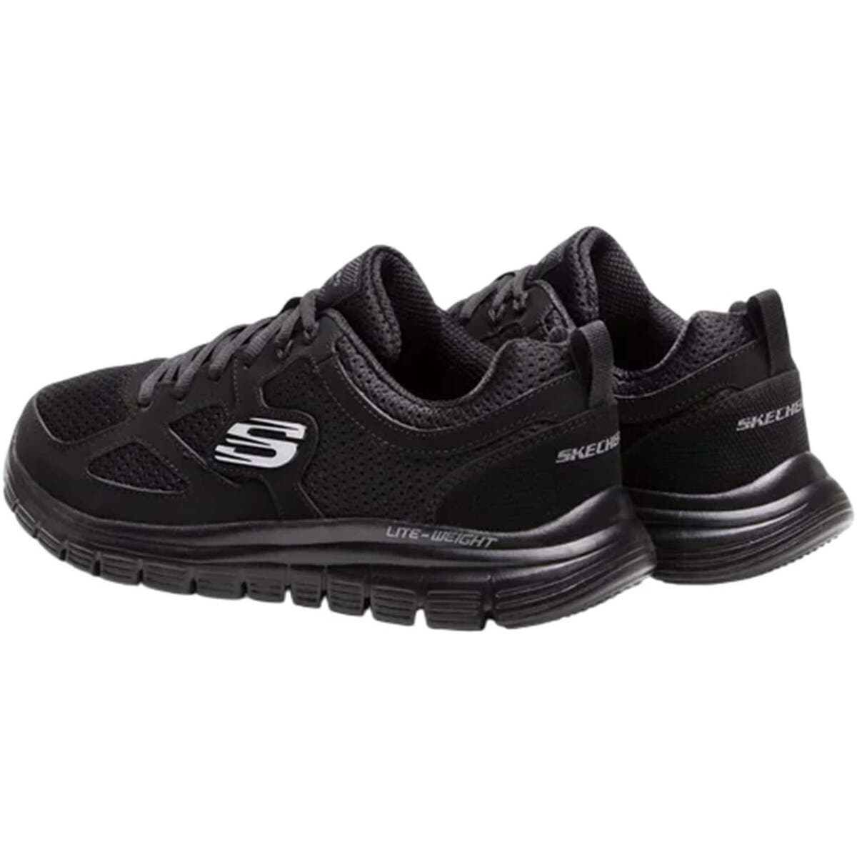 Skechers Lite-Weight QTR Overlay 52635-BBK Ανδρικά Αθλητικά Παπούτσια Running Μαύρα