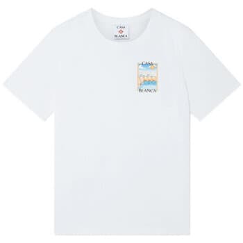 T-shirt με κοντά μανίκια Casablanca BEACH CLUB TSHIRT WHITE