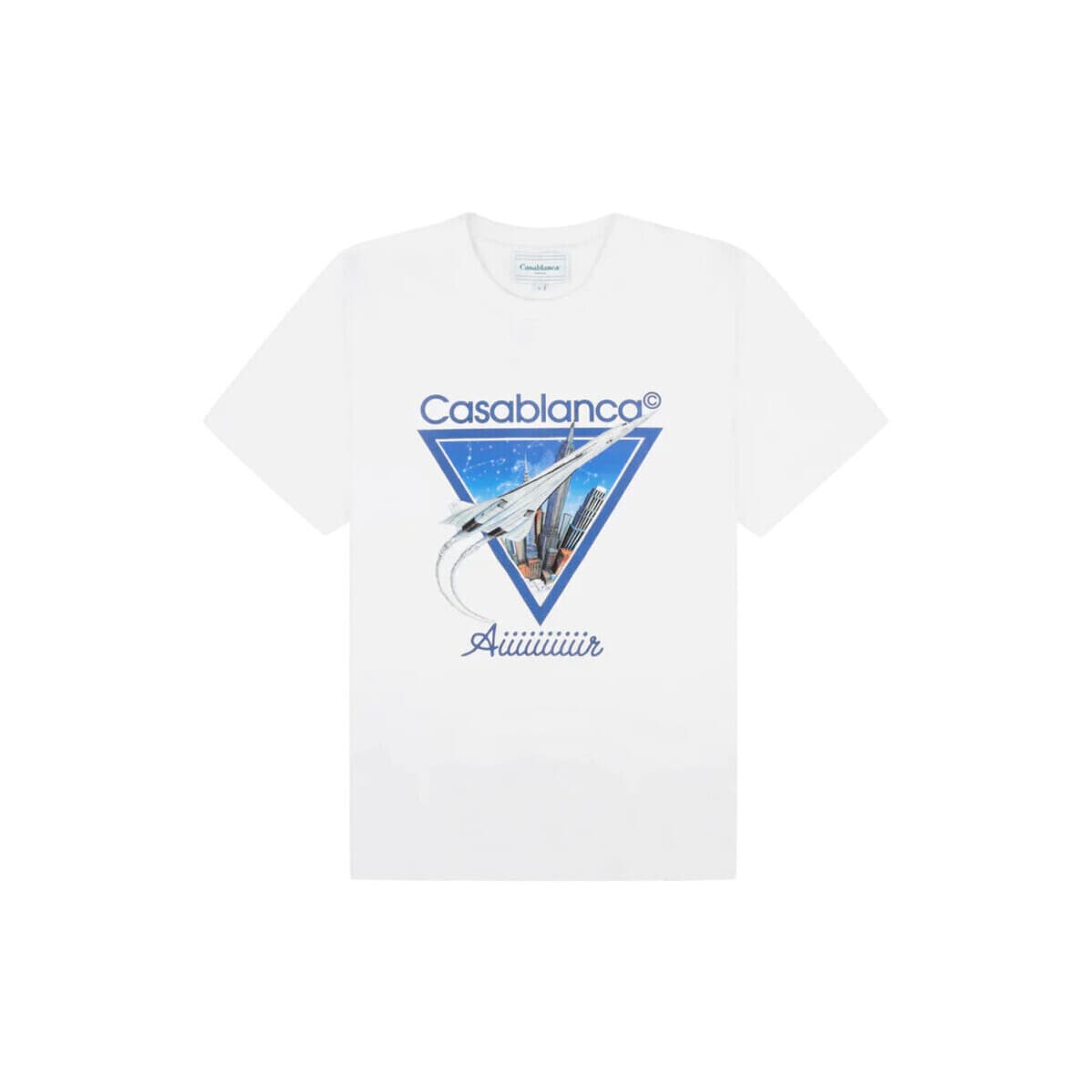 T-shirt με κοντά μανίκια Casablanca AIIIIIIR T-SHIRT WHITE