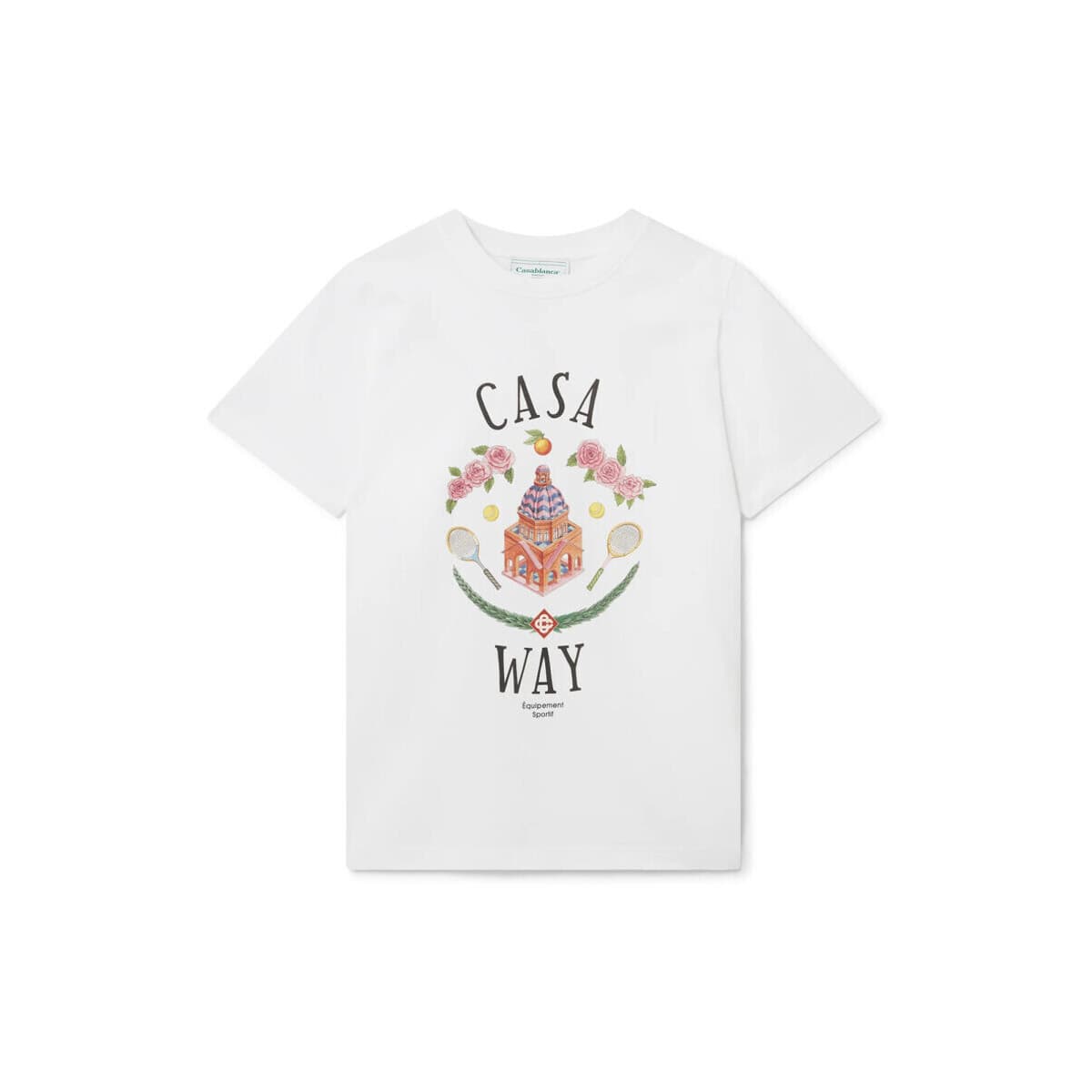 T-shirt με κοντά μανίκια Casablanca T-SHIRT CASA WAY WHITE