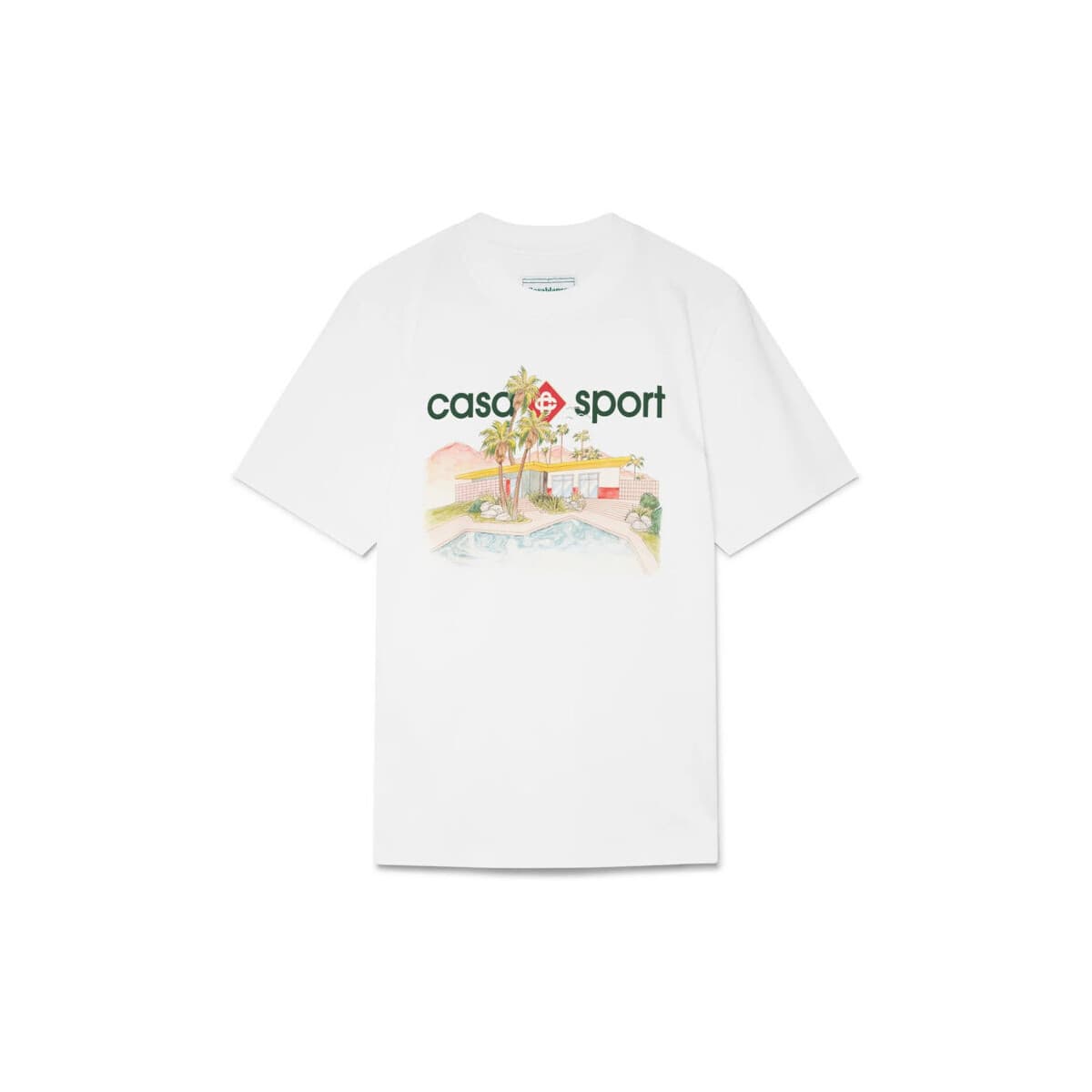 T-shirt με κοντά μανίκια Casablanca T-SHIRT POOLSIDE WHITE