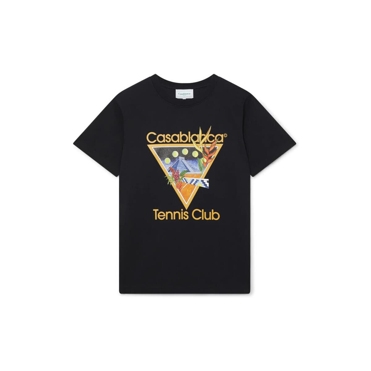 T-shirt με κοντά μανίκια Casablanca T-SHIRT TENNIS CLUB ICON BLACK