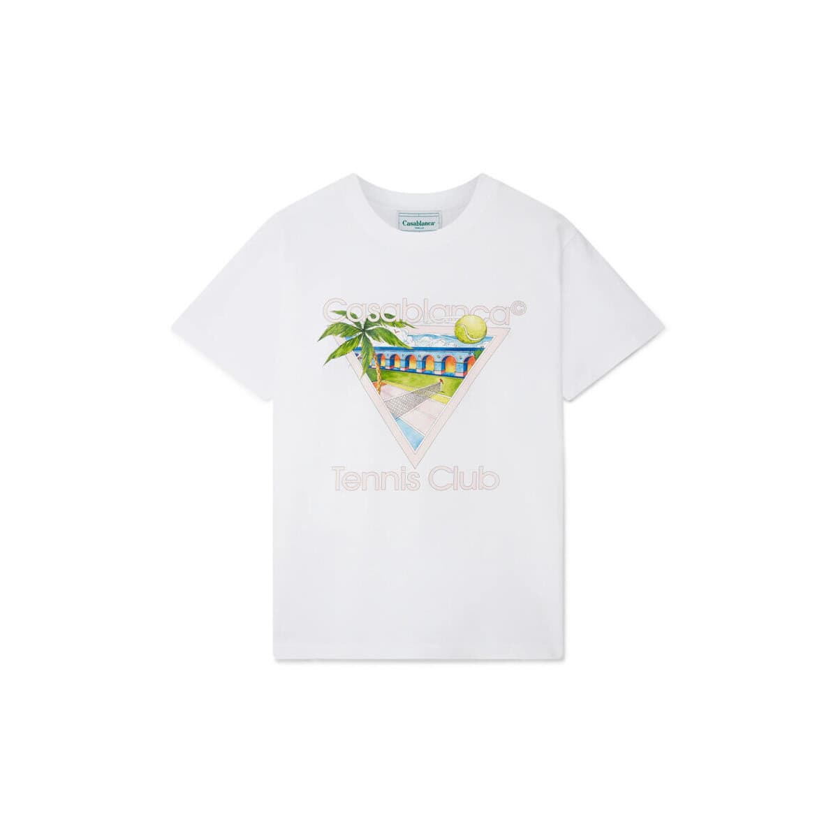 T-shirt με κοντά μανίκια Casablanca T-SHIRT TENNIS CLUB ICON SCREEN PRINTED WHITE