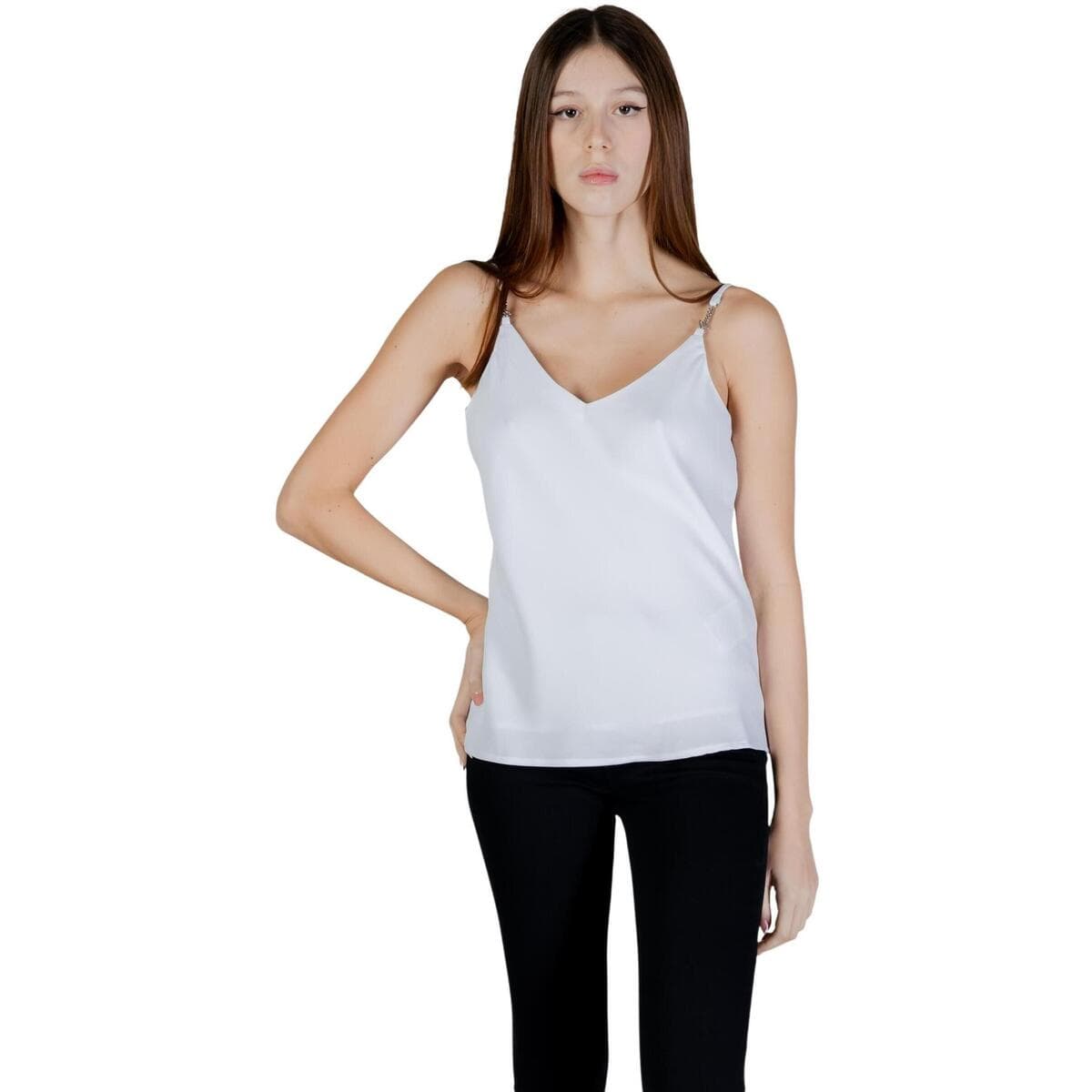 Women's Sleeveless Tops Guess White