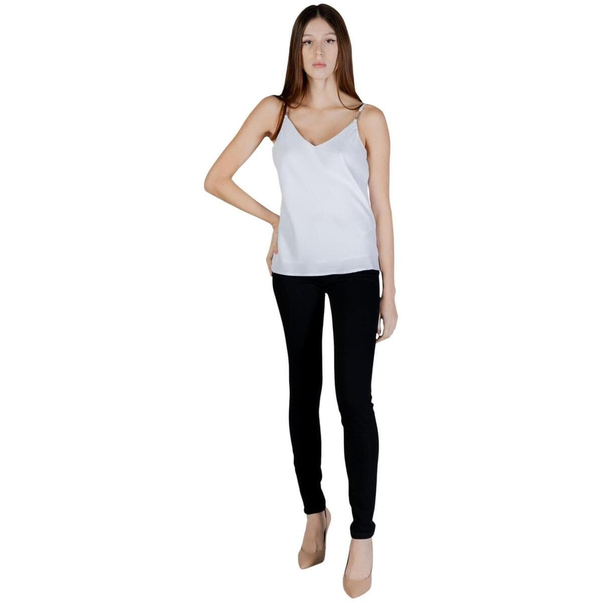 Women's Sleeveless Tops Guess White