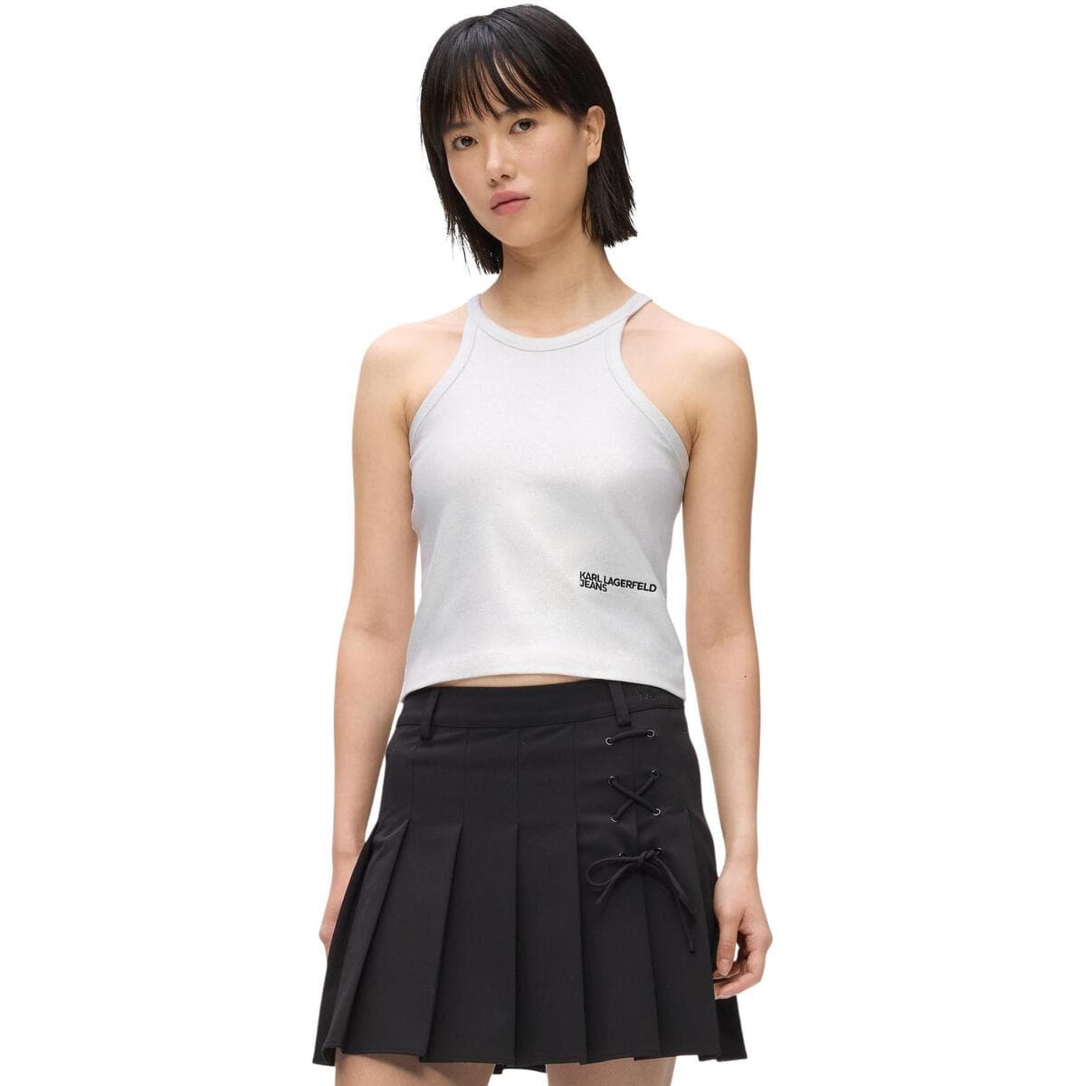 Women's Sleeveless Tops Karl Lagerfeld Silver