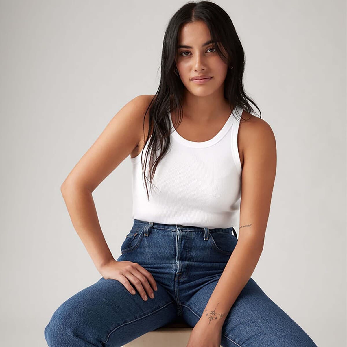 Women's Sleeveless Tops Levis White