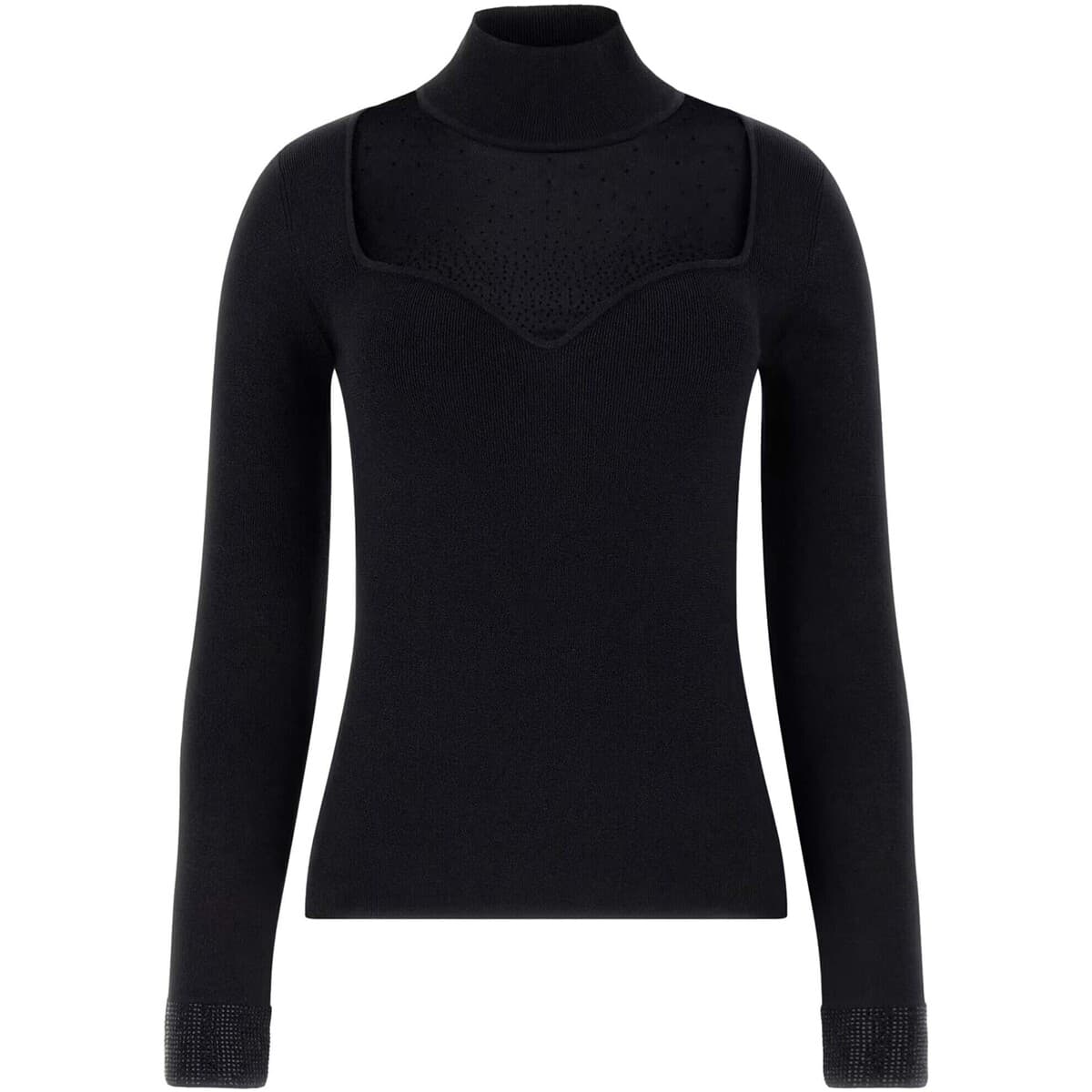 Μπλουζάκια με μακριά μανίκια Guess Ls Mn Lucy Rhinestones Swtr