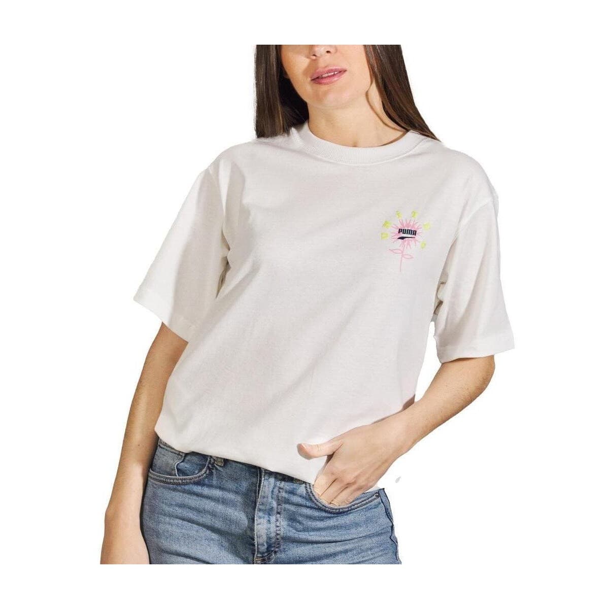 T-shirt με κοντά μανίκια Puma Camisetas Mujer Modèle Relaxed Graphic Tee