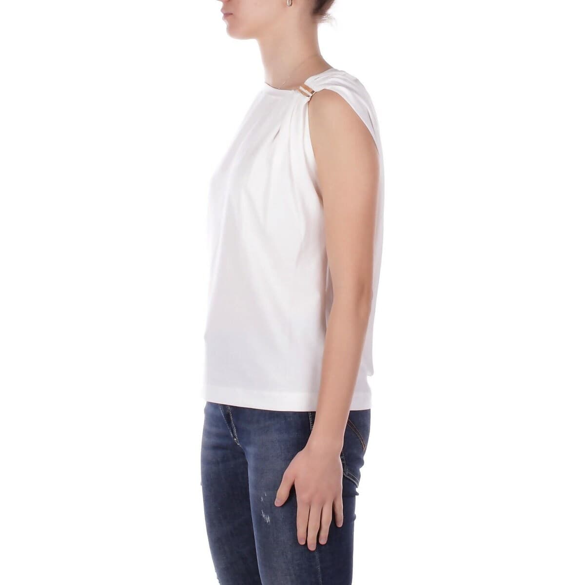 Women's Sleeveless Tops Pinko White