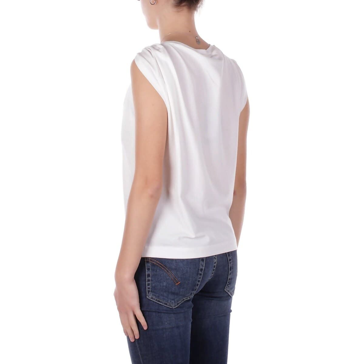 Women's Sleeveless Tops Pinko White