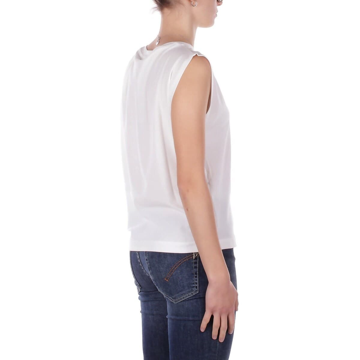 Women's Sleeveless Tops Pinko White