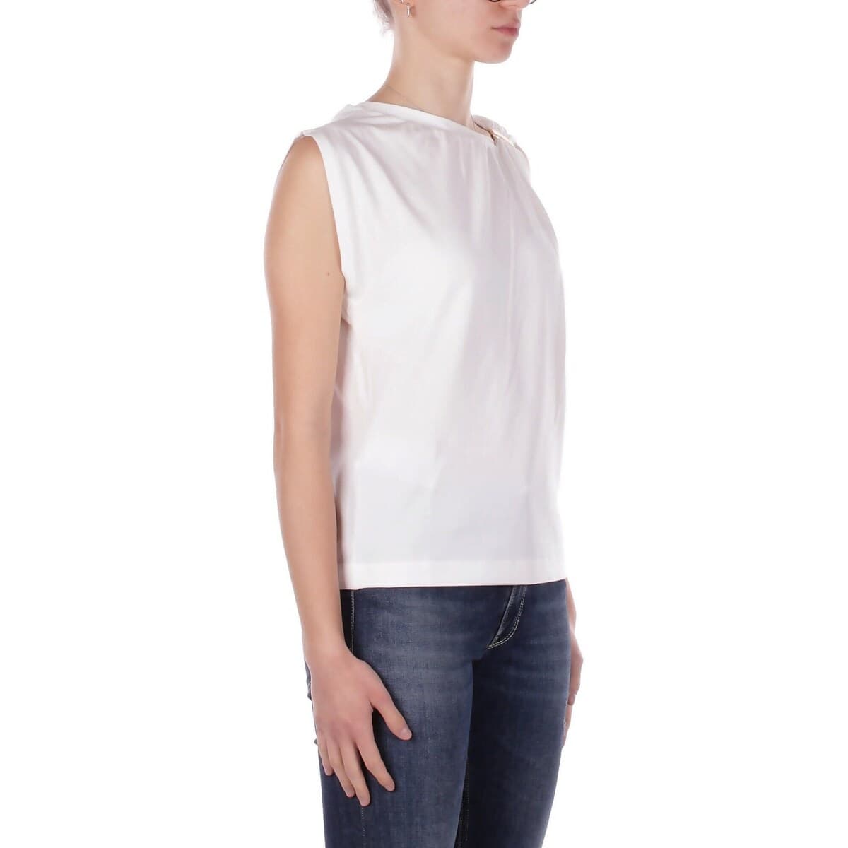 Women's Sleeveless Tops Pinko White