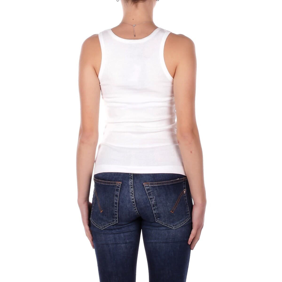 Women's Sleeveless Tops Pinko White