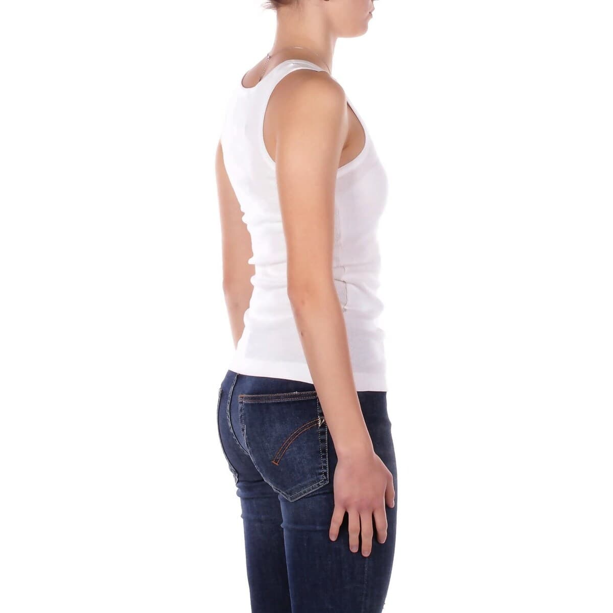 Women's Sleeveless Tops Pinko White