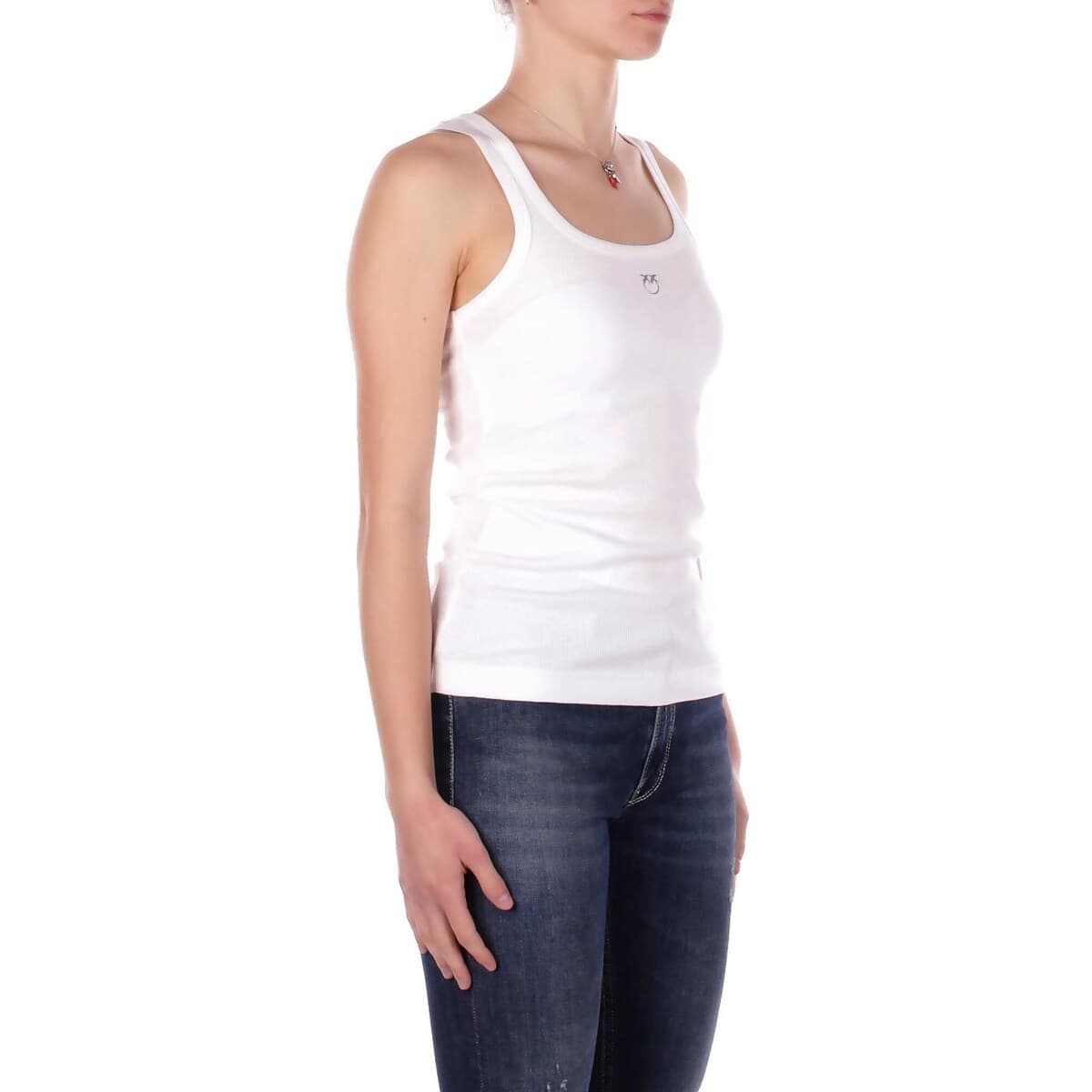 Women's Sleeveless Tops Pinko White