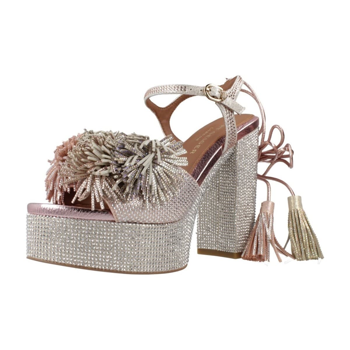 Σανδάλια με τακούνι Kurt Geiger London Sandalias De Fiesta Mujer Modèle Pom Pom Tie Platform