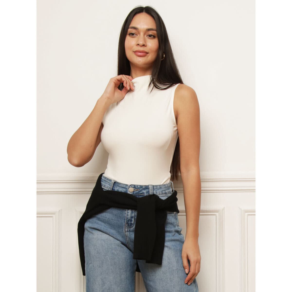 Women's Sleeveless Tops La Modeuse Beige