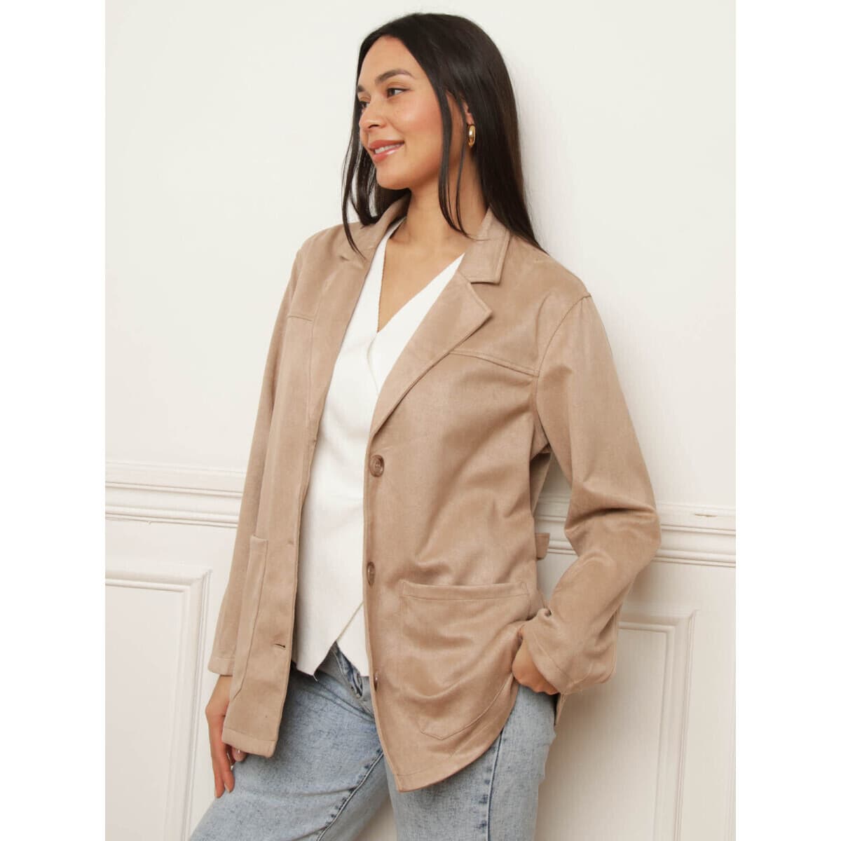 Women's Blazers La Modeuse Beige