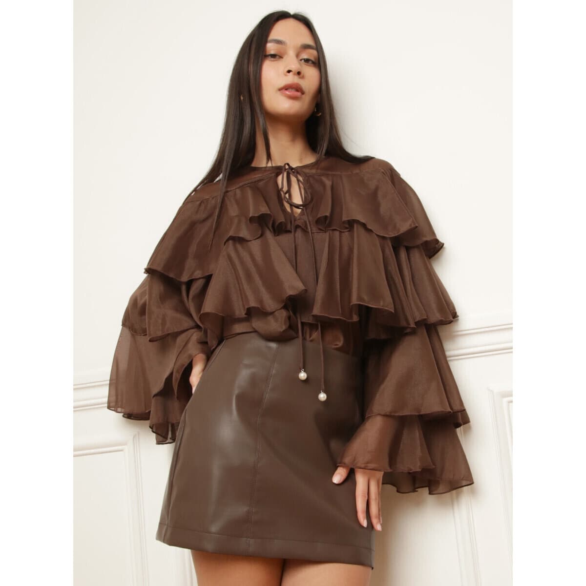 Women's Shirts La Modeuse Brown