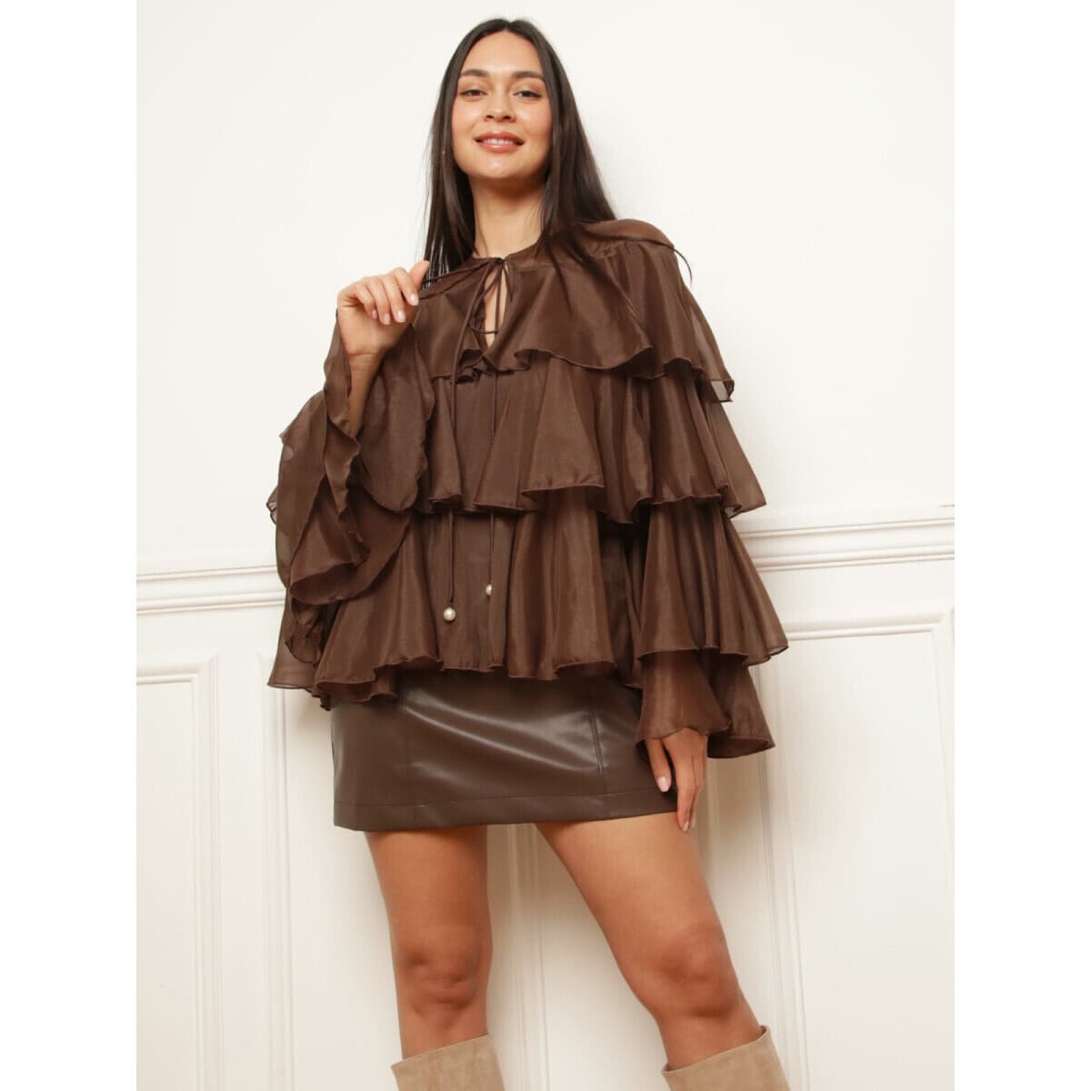 Women's Shirts La Modeuse Brown