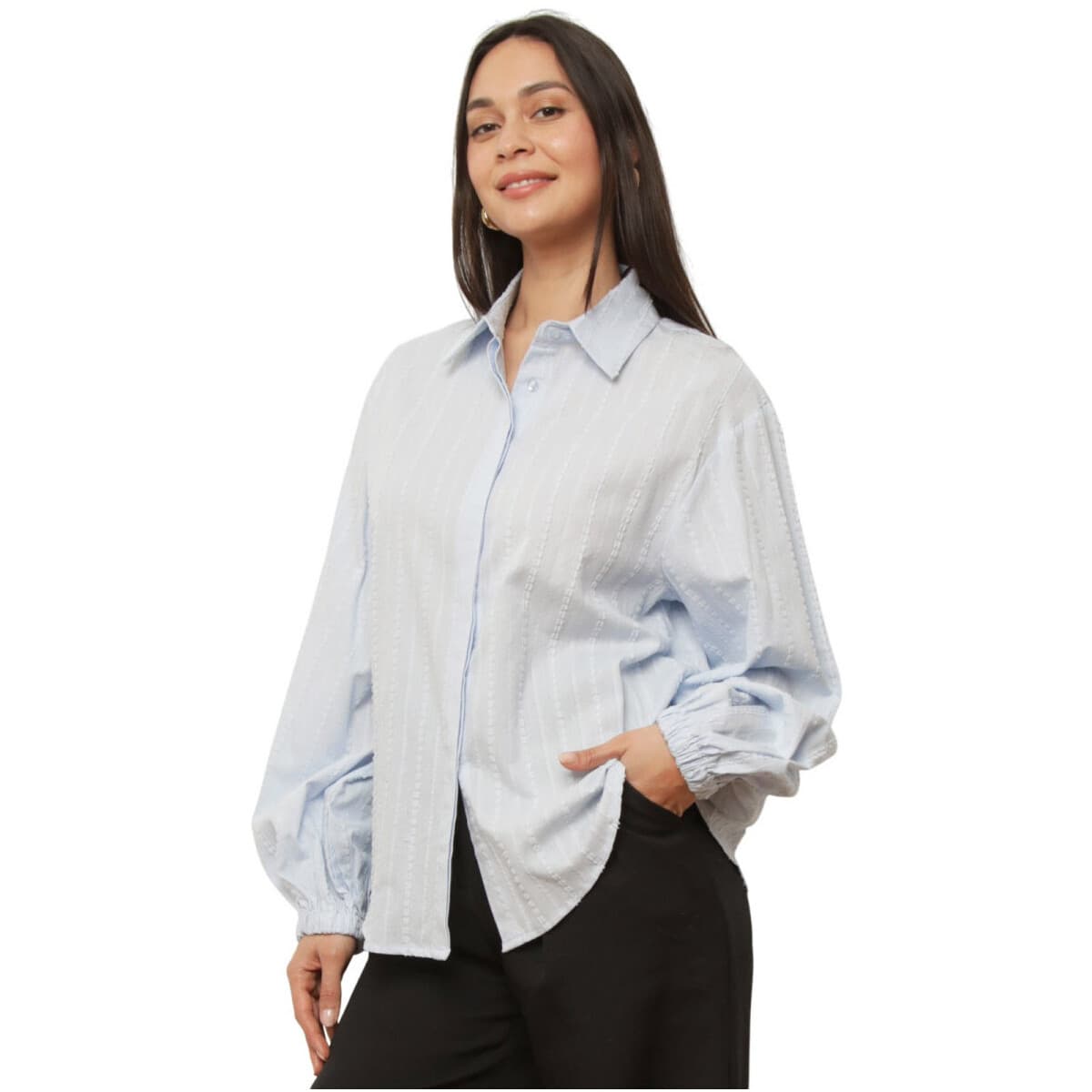 Πουκάμισο με μακριά μανίκια La Modeuse 77384_P183425