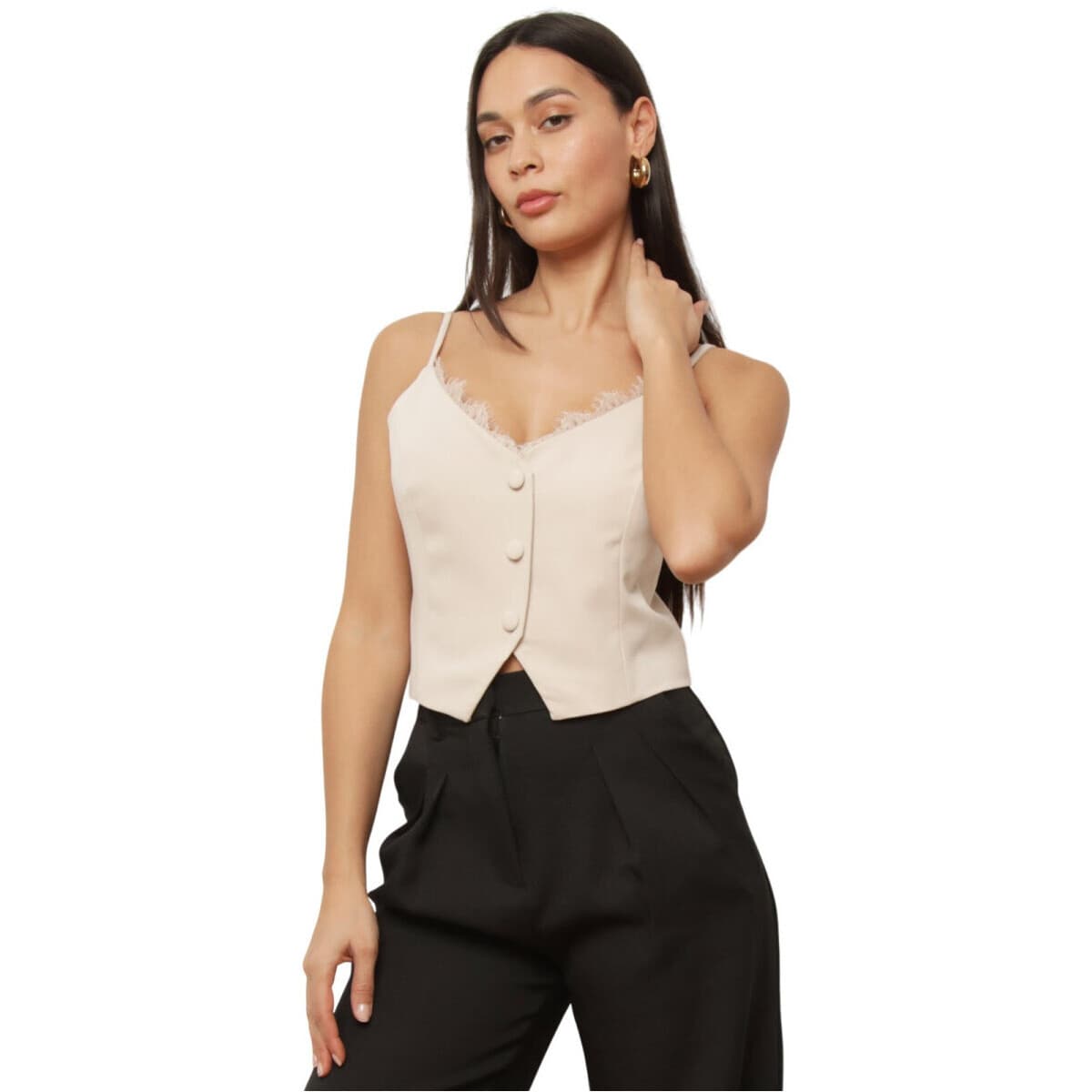 Women's Vests La Modeuse Beige