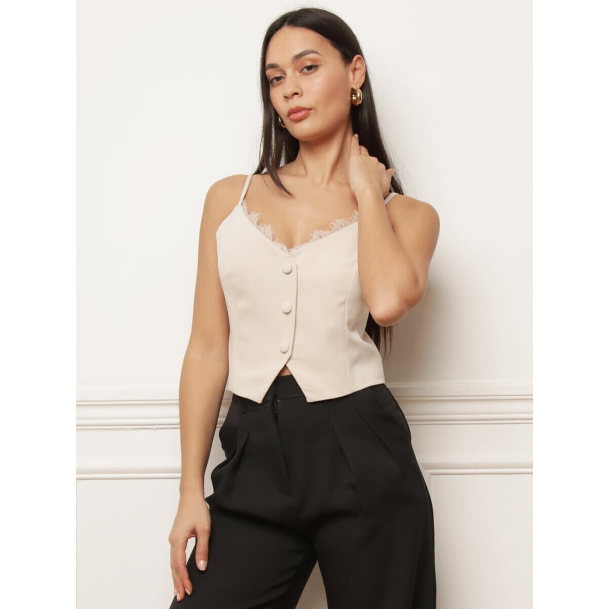 Women's Vests La Modeuse Beige