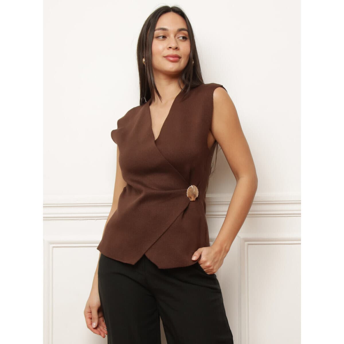 Women's T-Shirts La Modeuse Brown