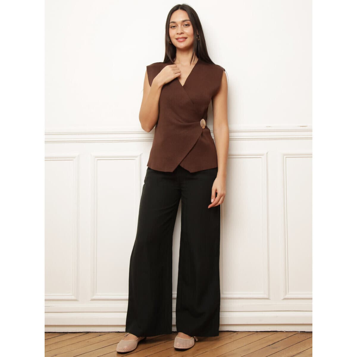 Women's T-Shirts La Modeuse Brown