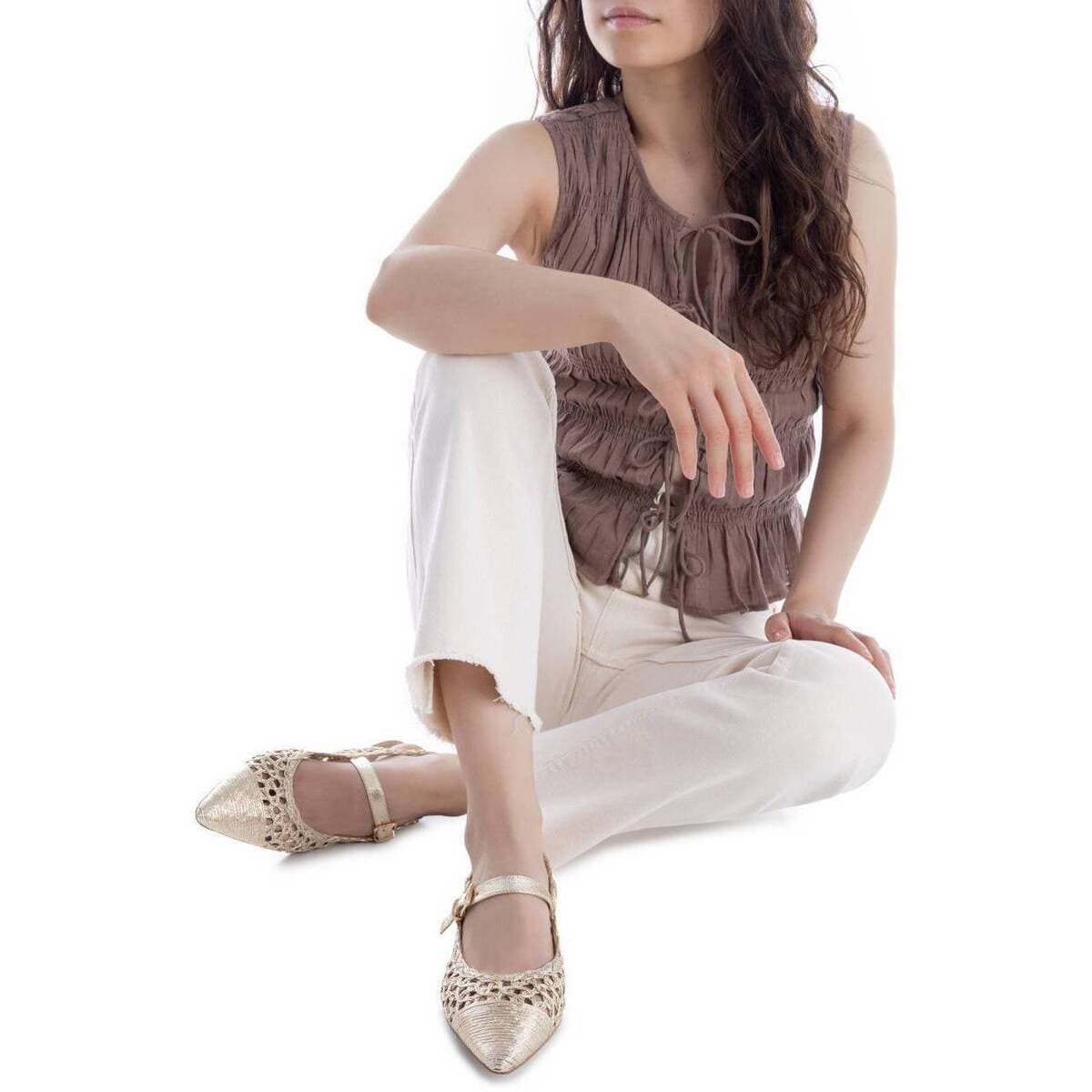 Women's Ballet Flats Xti Gold