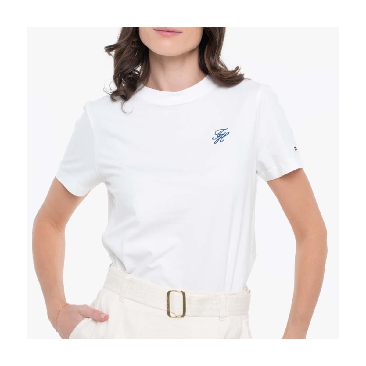 T-shirt με κοντά μανίκια Tommy Hilfiger Camisetas Mujer Modèle Ww0ww48699