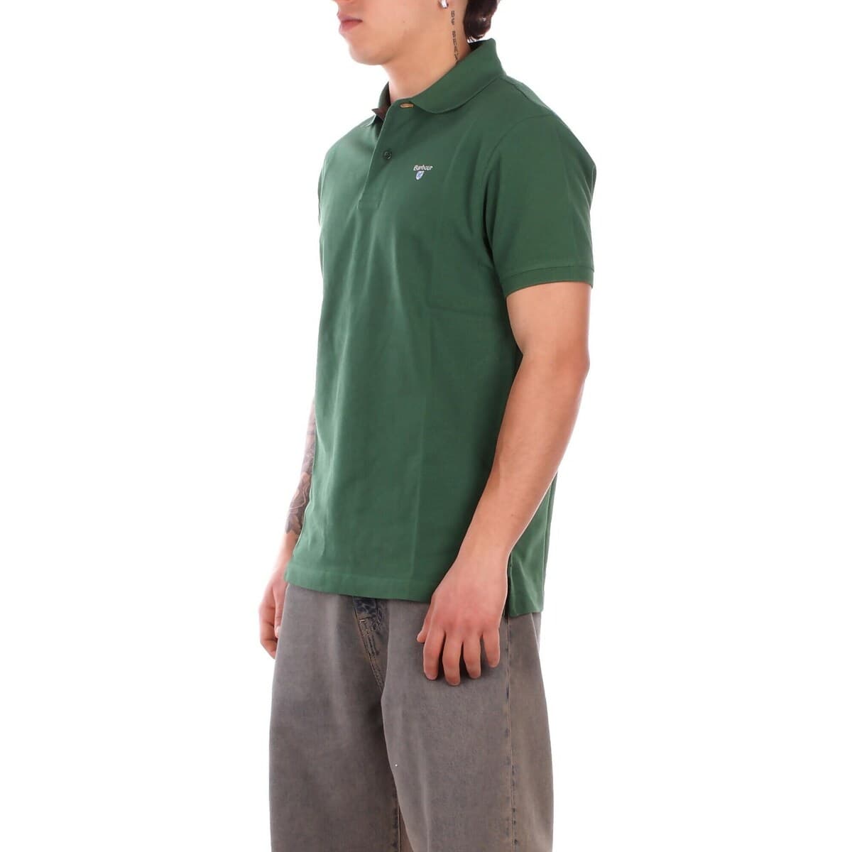 Men's Polo Shirts Barbour Green