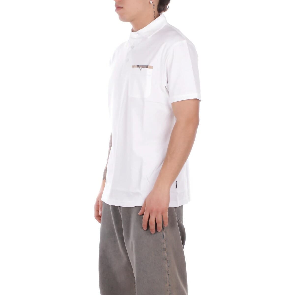 Men's Polo Shirts Barbour White