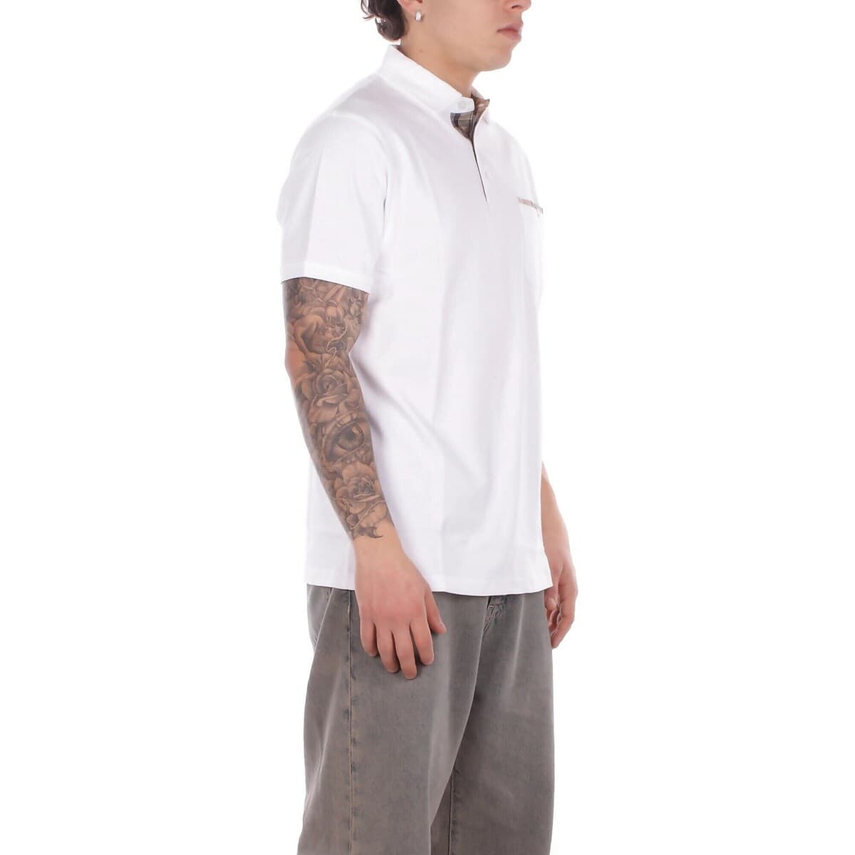 Men's Polo Shirts Barbour White