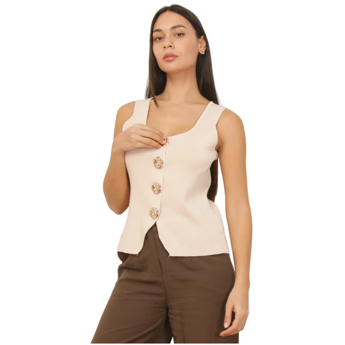Women's Vests La Modeuse Beige