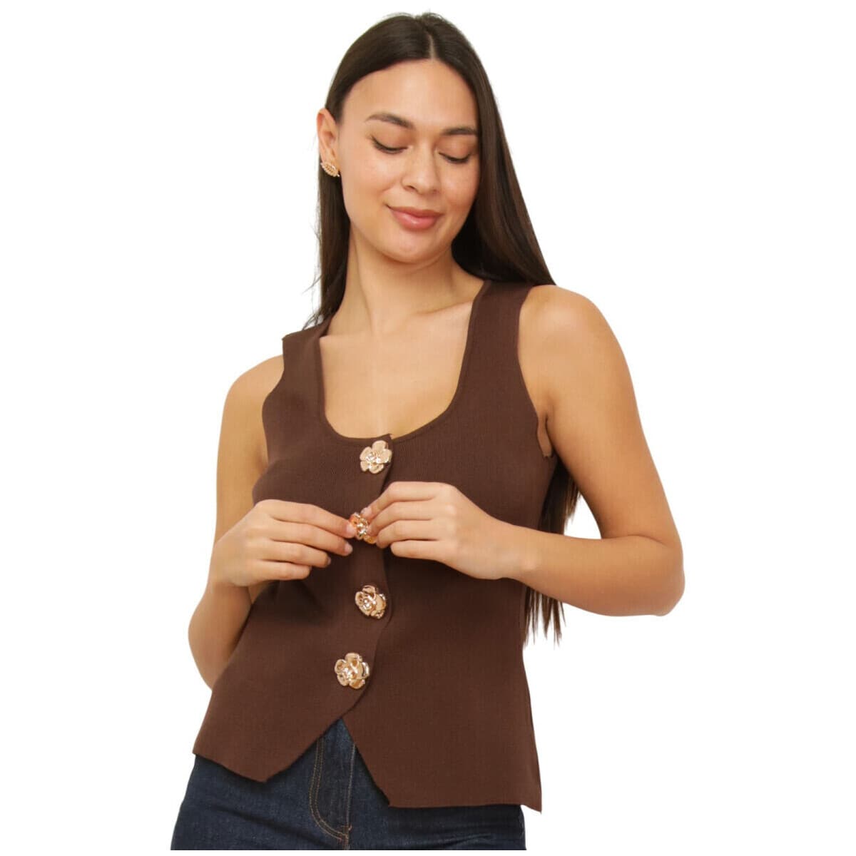Women's Vests La Modeuse Brown
