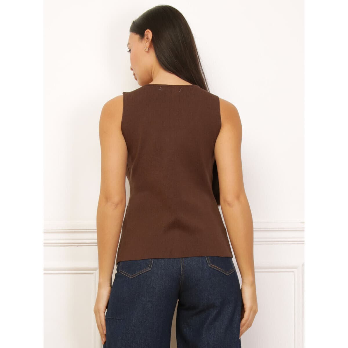 Women's Vests La Modeuse Brown