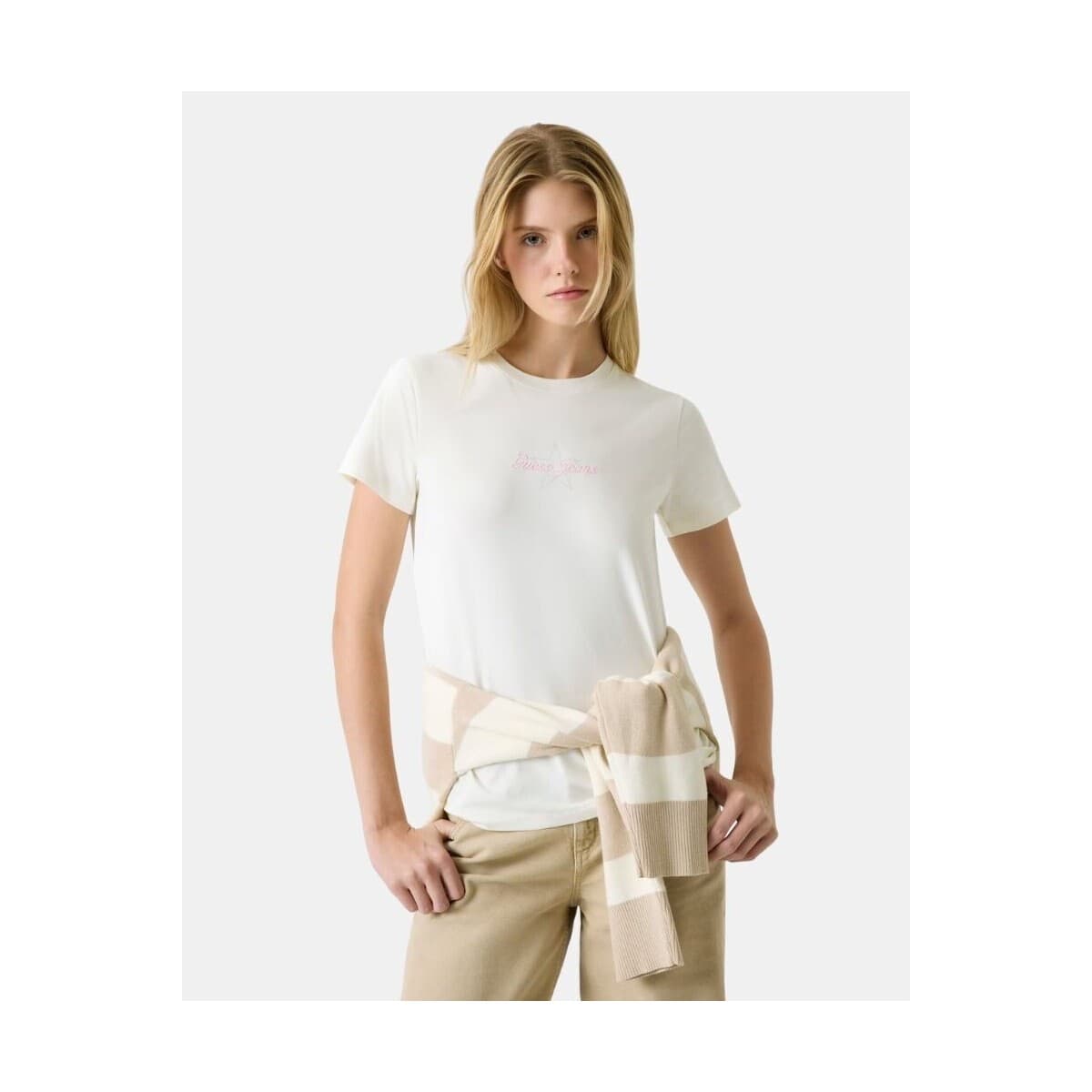 Women's T-Shirts Guess Beige