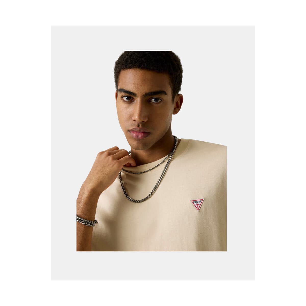 Men's T-Shirts Guess Beige