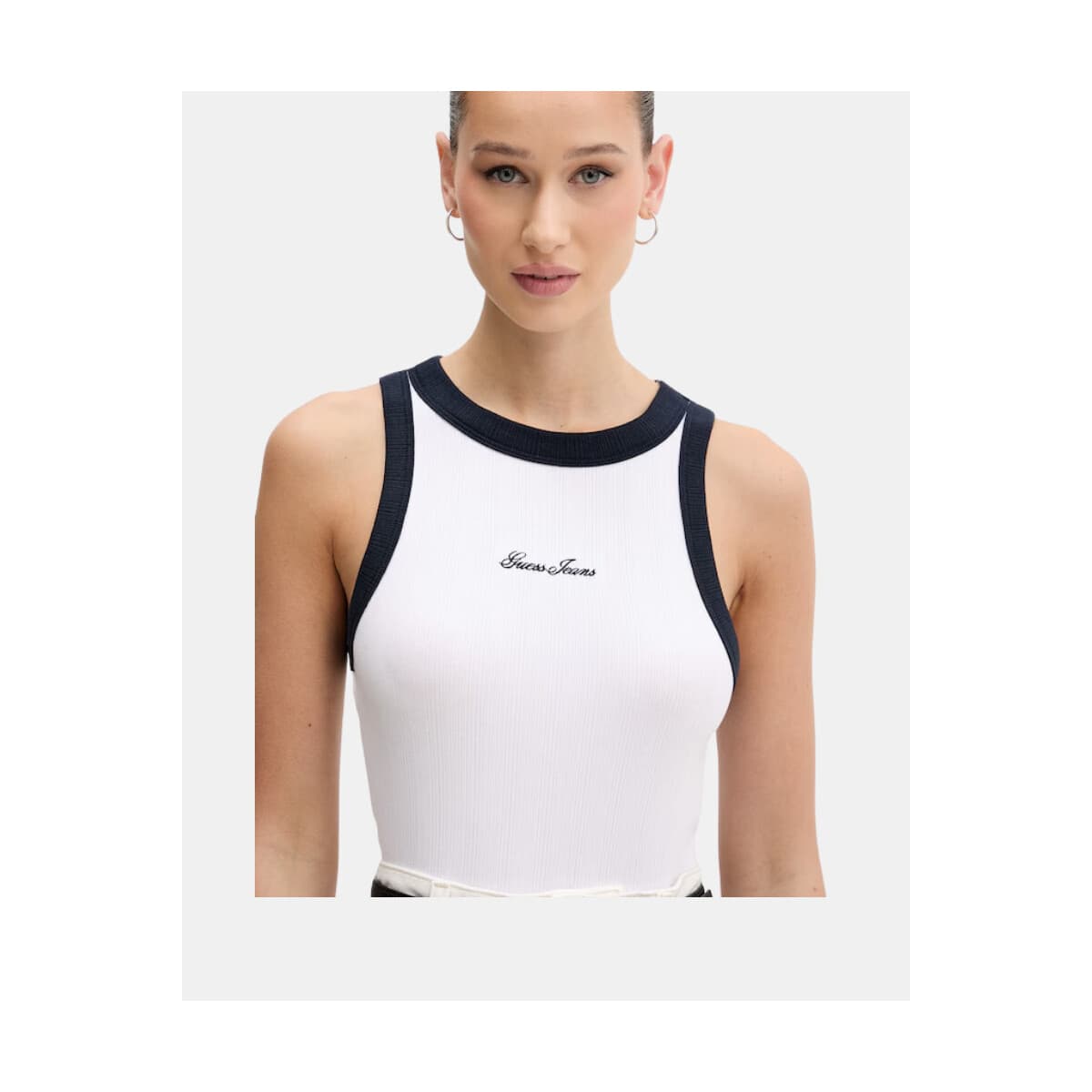 Women's Sleeveless Tops Guess White